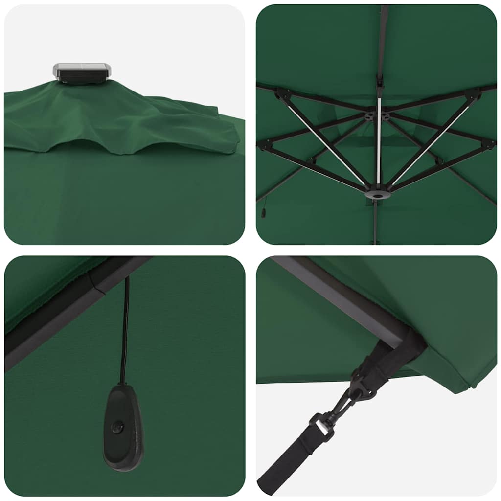 Ombrellone Verde 286 x 284 x 270 cm Alluminio e Poliestere