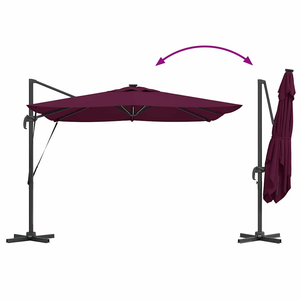 Ombrellone Rosso Bordeaux 286 x 284 x 270 cm