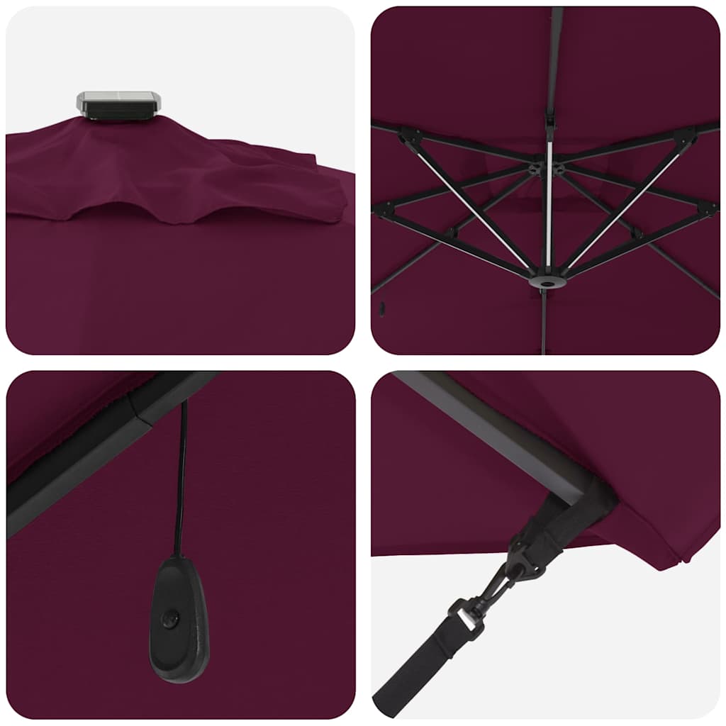 Ombrellone Rosso Bordeaux 286 x 284 x 270 cm