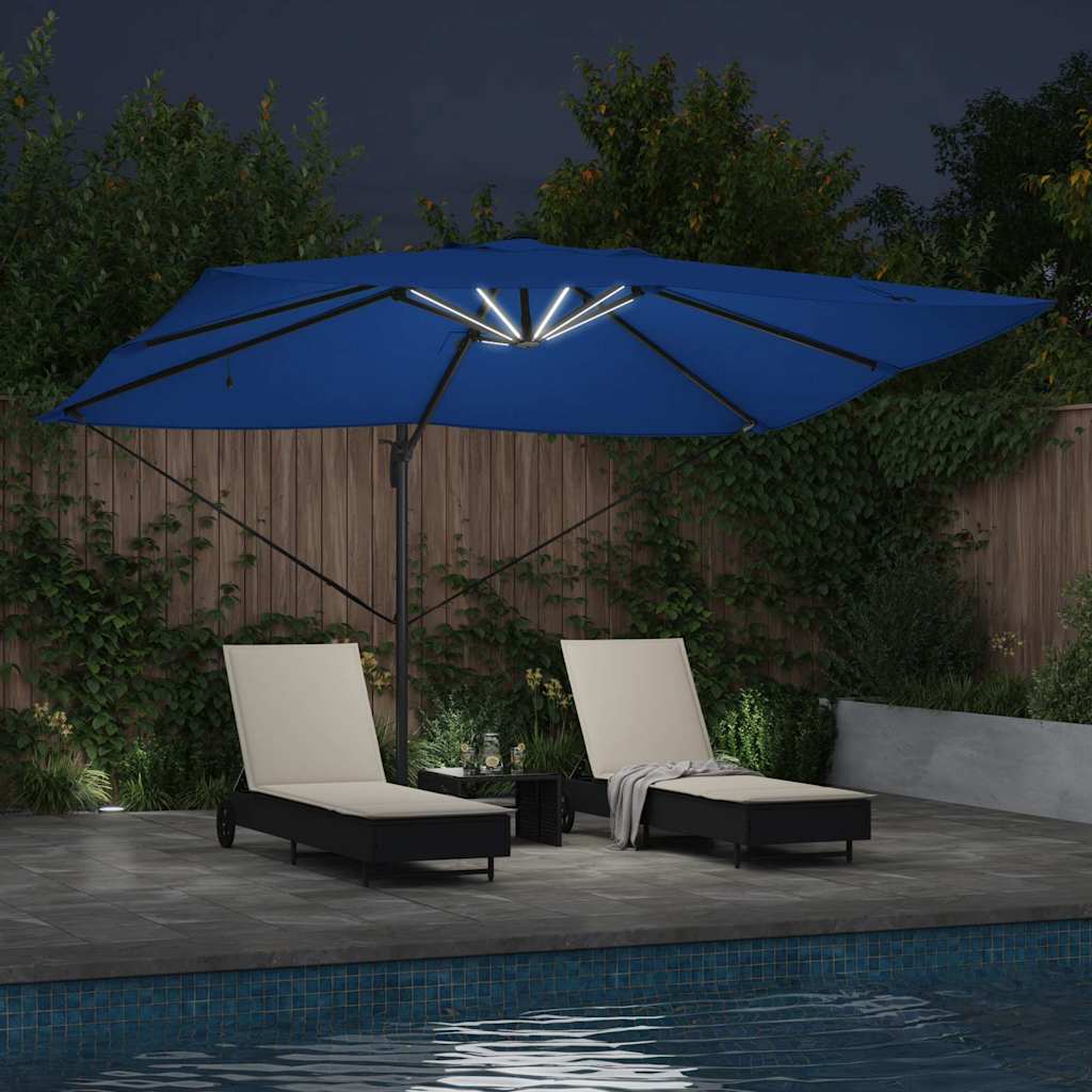 Ombrellone 352 x 251 x 265 cm Poliestere e Alluminio Azzurro