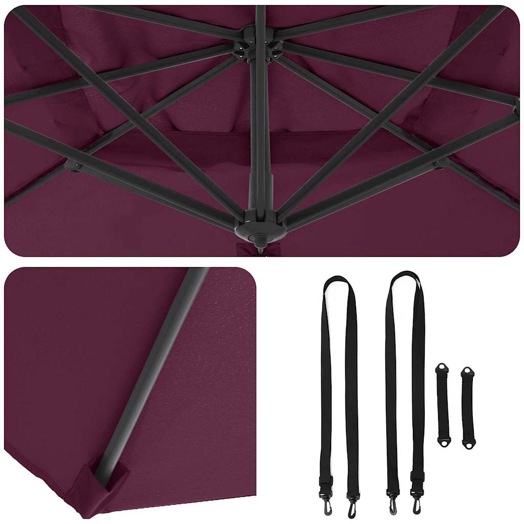 Parasol Roma Rosso 286 x 284 x 265 cm Alluminio e Poliestere