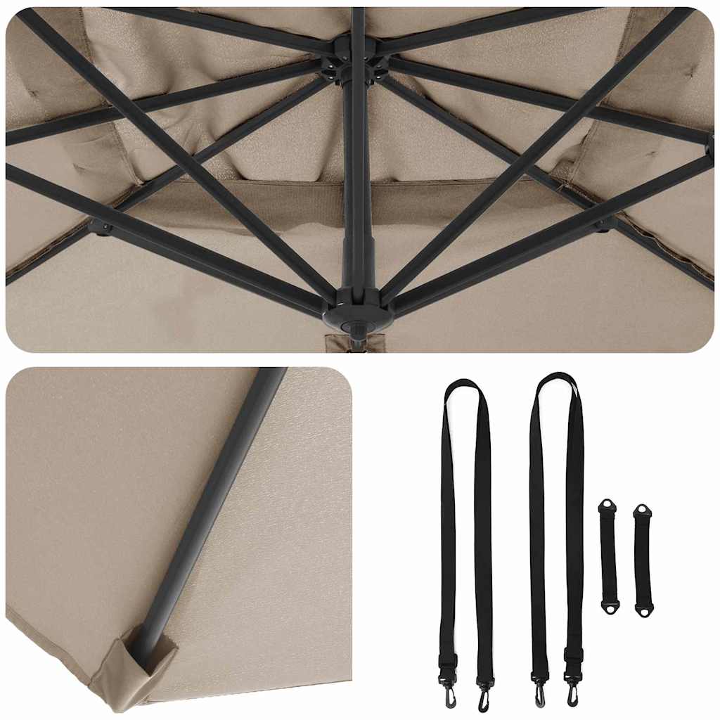 Ombrellone 351 x 250 x 260 cm Poliestere e Alluminio Talpa