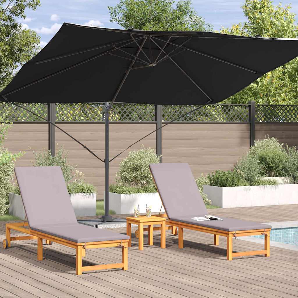 Ombrellone 351 x 250 x 260 cm Poliestere e Alluminio Nero