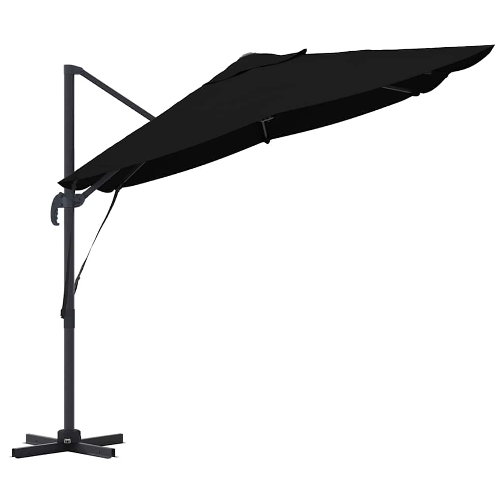 Ombrellone 351 x 250 x 260 cm Poliestere e Alluminio Nero
