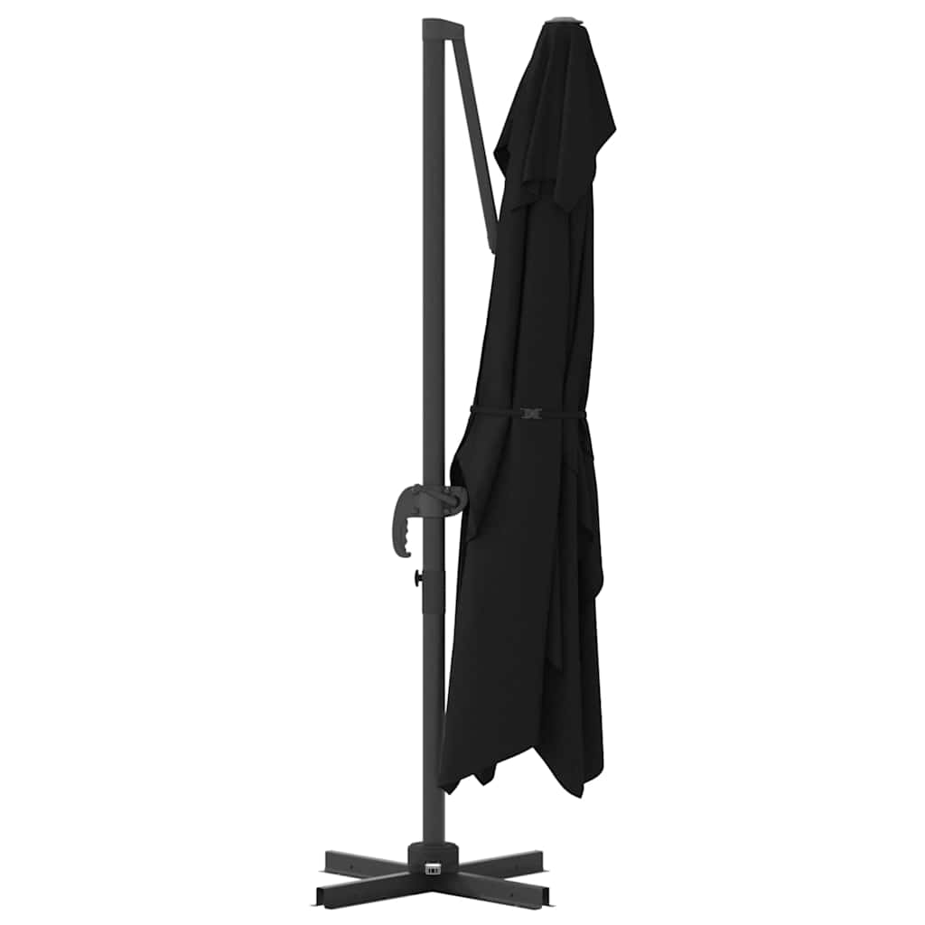 Ombrellone 351 x 250 x 260 cm Poliestere e Alluminio Nero