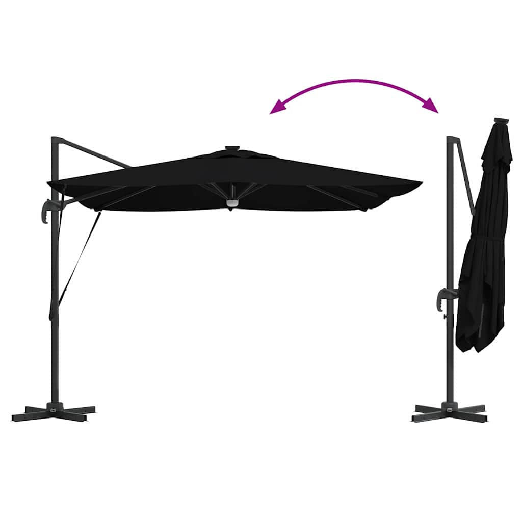 Parasol Roma Nero 286 x 284 x 270 cm Alluminio e Poliestere