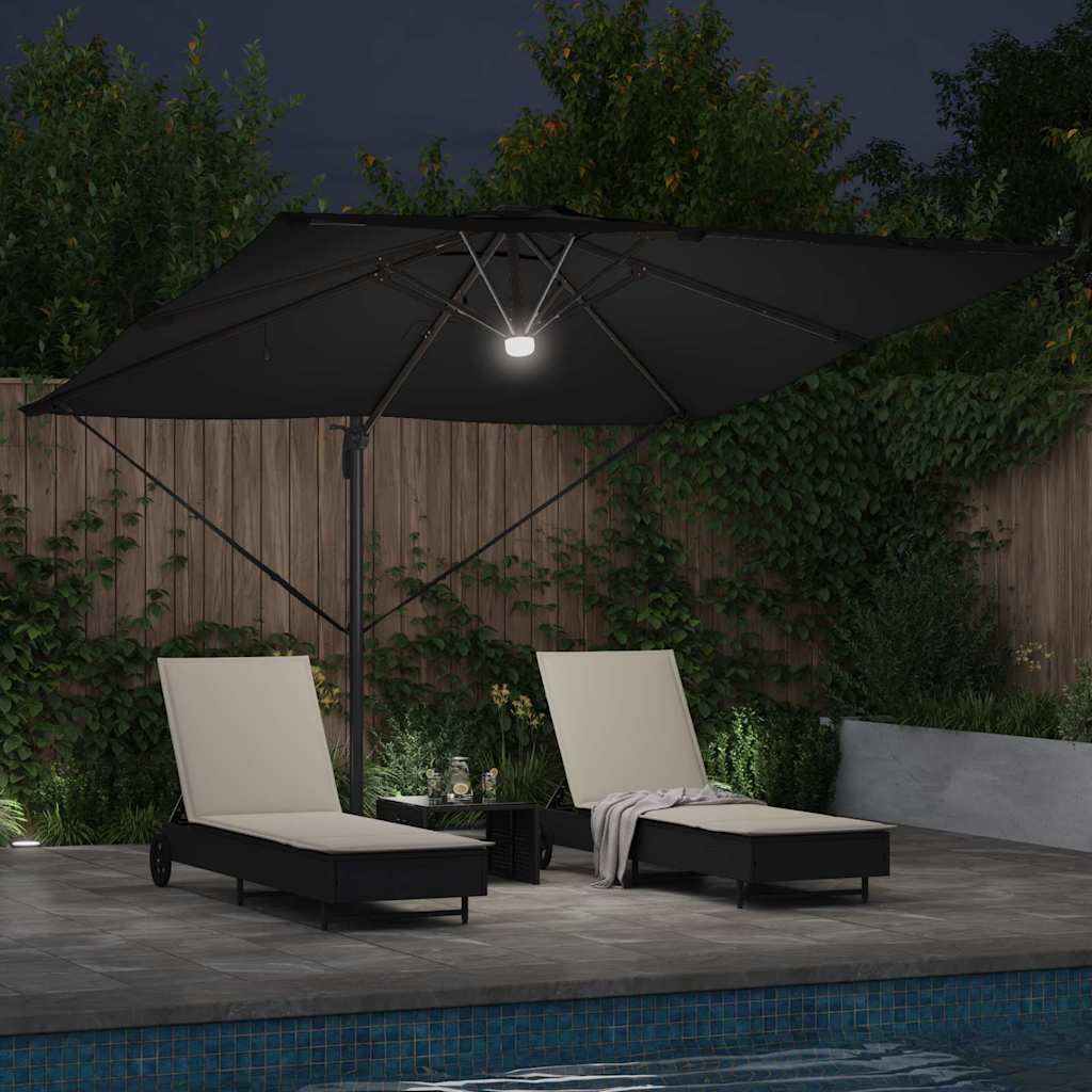 Parasol Roma Nero 286 x 284 x 270 cm Alluminio e Poliestere