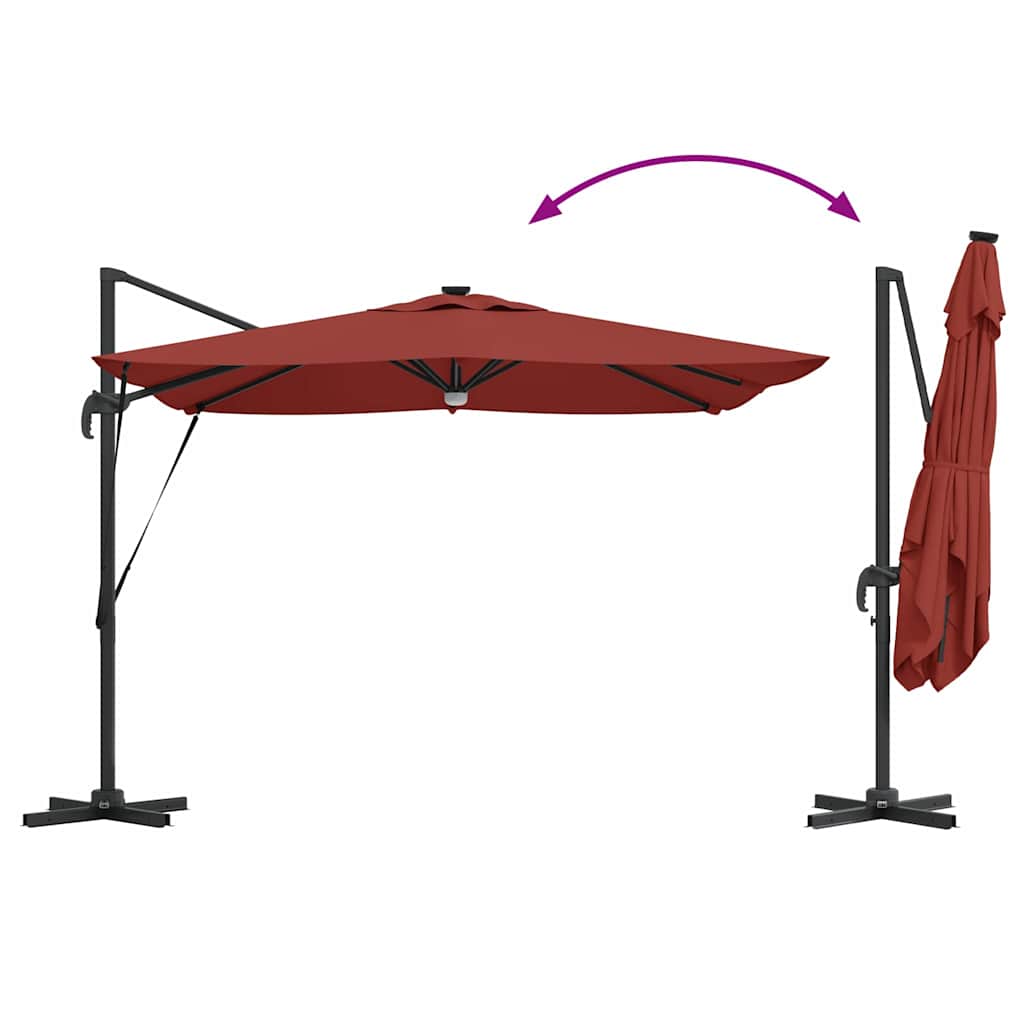 Parasol Roma Rosso 286 x 284 x 270 cm Alluminio e Poliestere