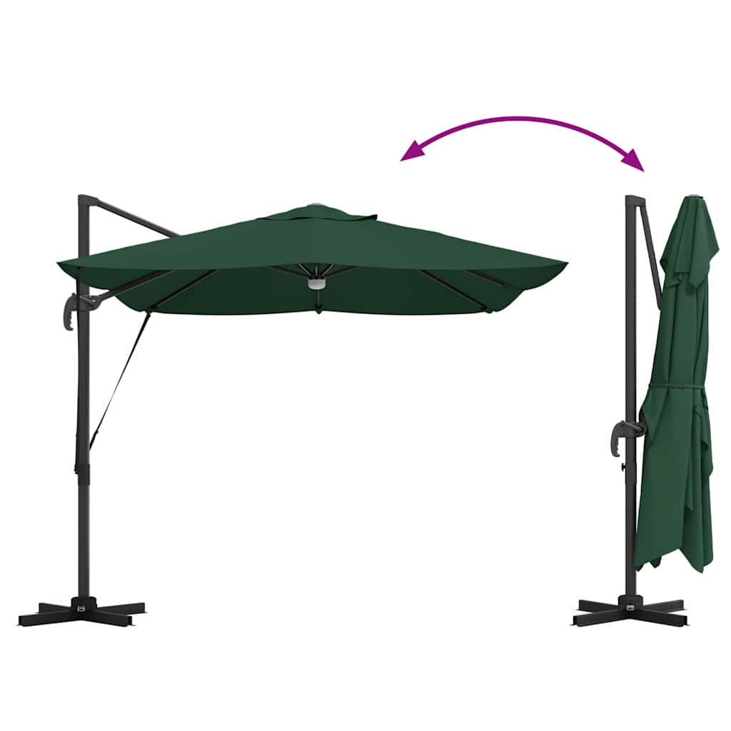 Ombrellone Verde 351 x 250 x 253 cm Poliestere e Alluminio