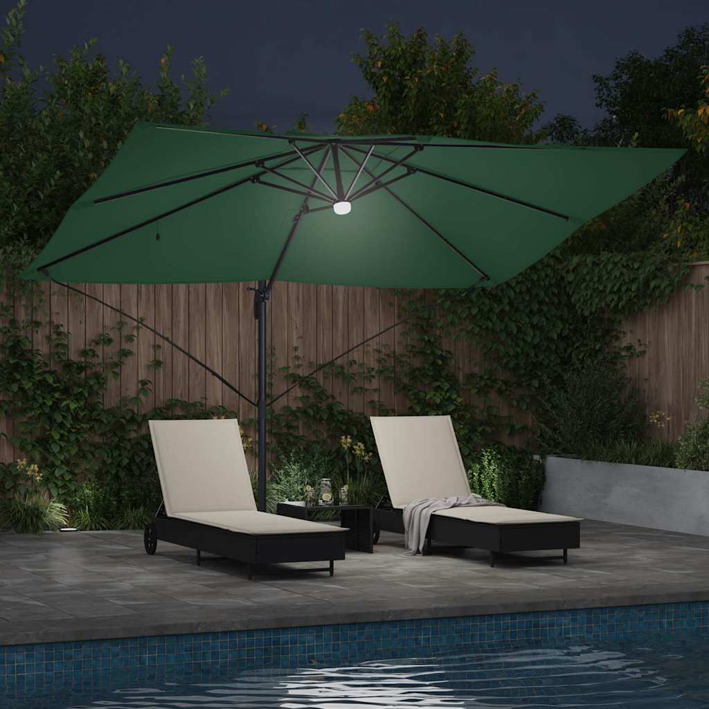 Ombrellone Verde 351 x 250 x 253 cm Poliestere e Alluminio