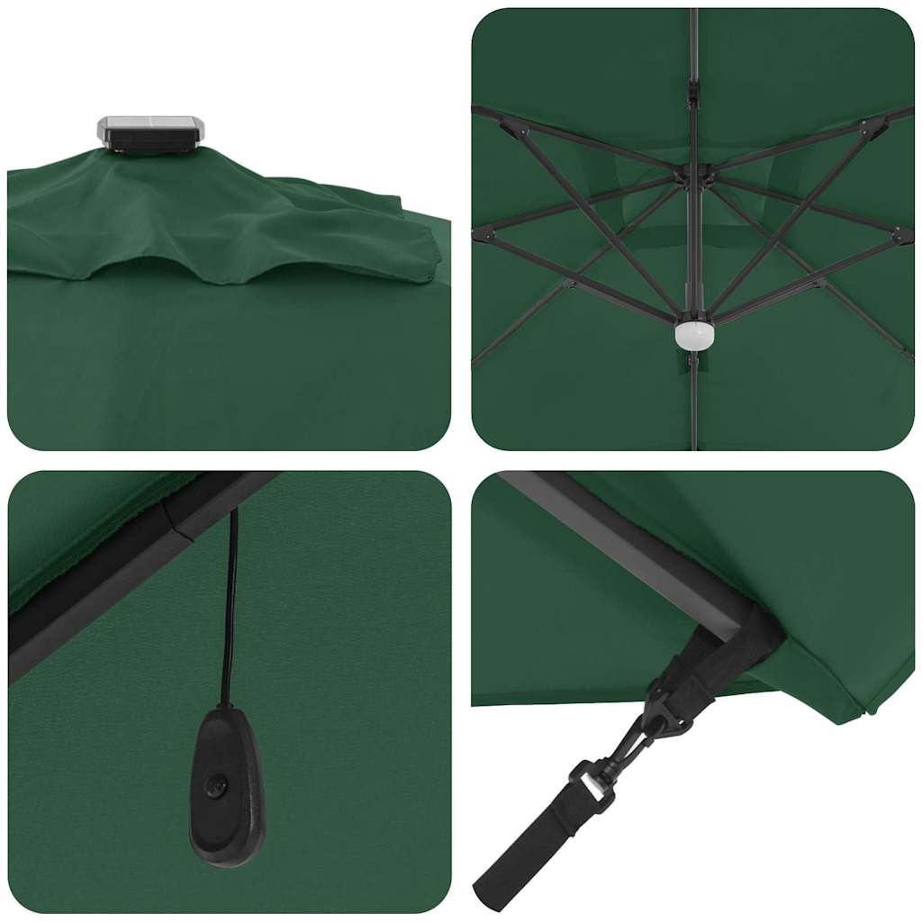 Ombrellone Verde 351 x 250 x 253 cm Poliestere e Alluminio