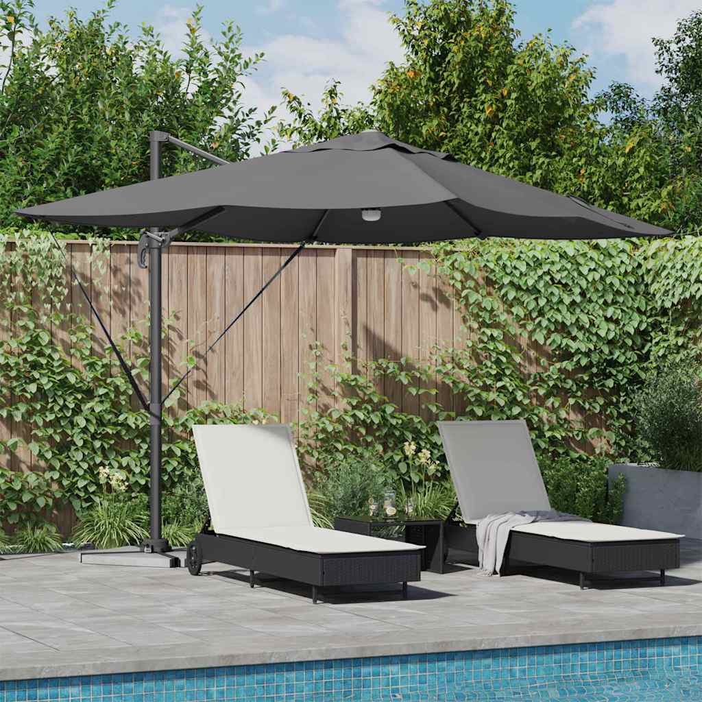 Ombrellone Antracite 351 x 250 x 253 cm Poliestere e Alluminio