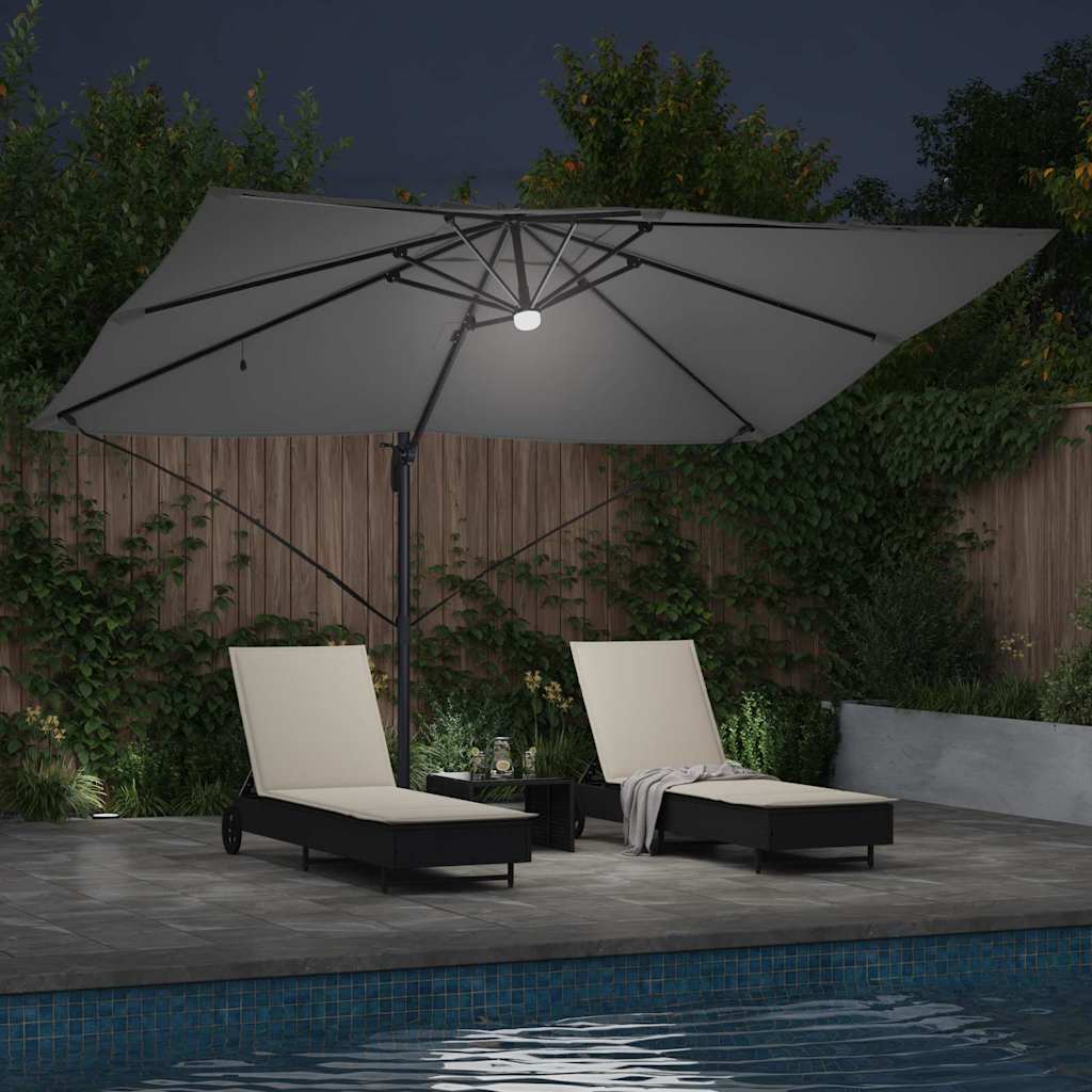 Ombrellone Antracite 351 x 250 x 253 cm Poliestere e Alluminio