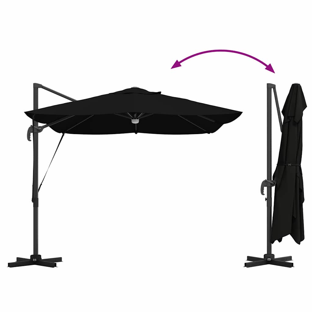 Ombrellone Nero 351 x 250 x 253 cm Poliestere e Alluminio