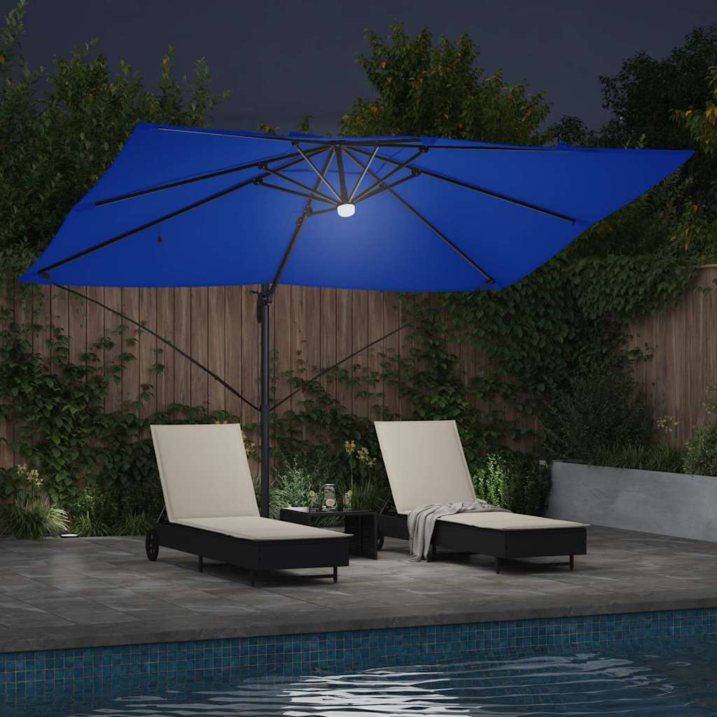 Ombrellone 351 x 250 x 253 cm Poliestere e Alluminio Azzurro