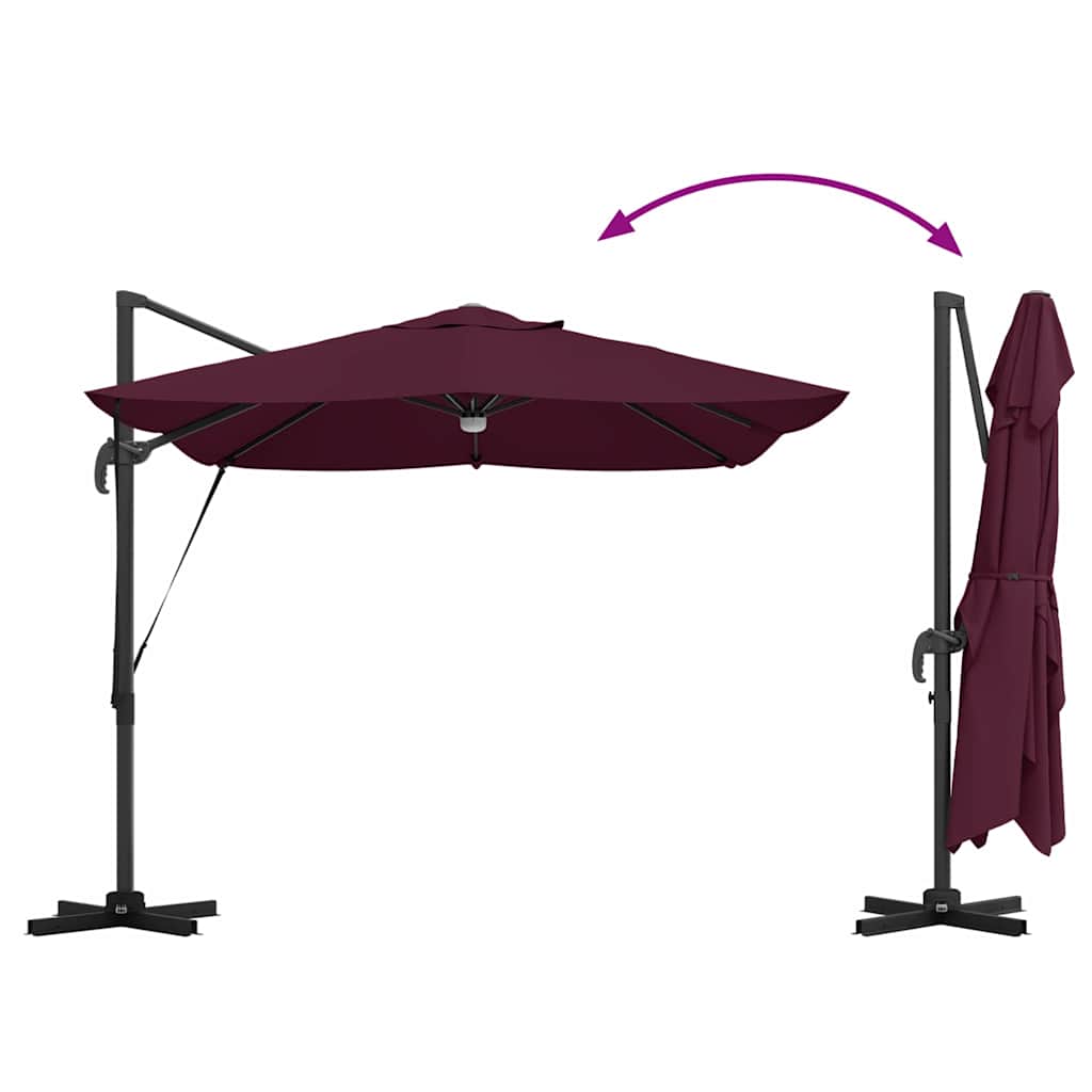 Ombrellone Rosso Bordeaux 351 x 250 x 253 cm