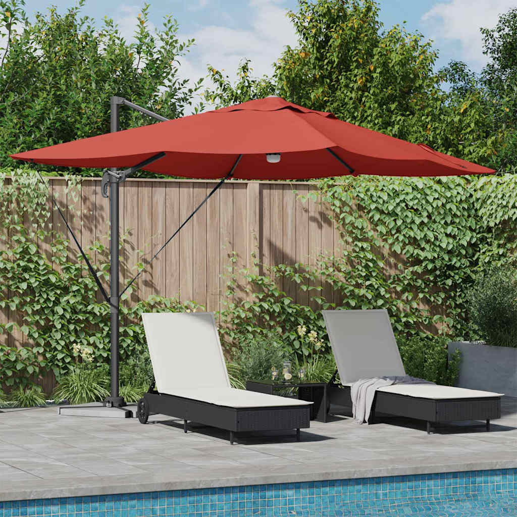 Ombrellone Terracotta 351 x 250 x 253 cm Poliestere e Alluminio