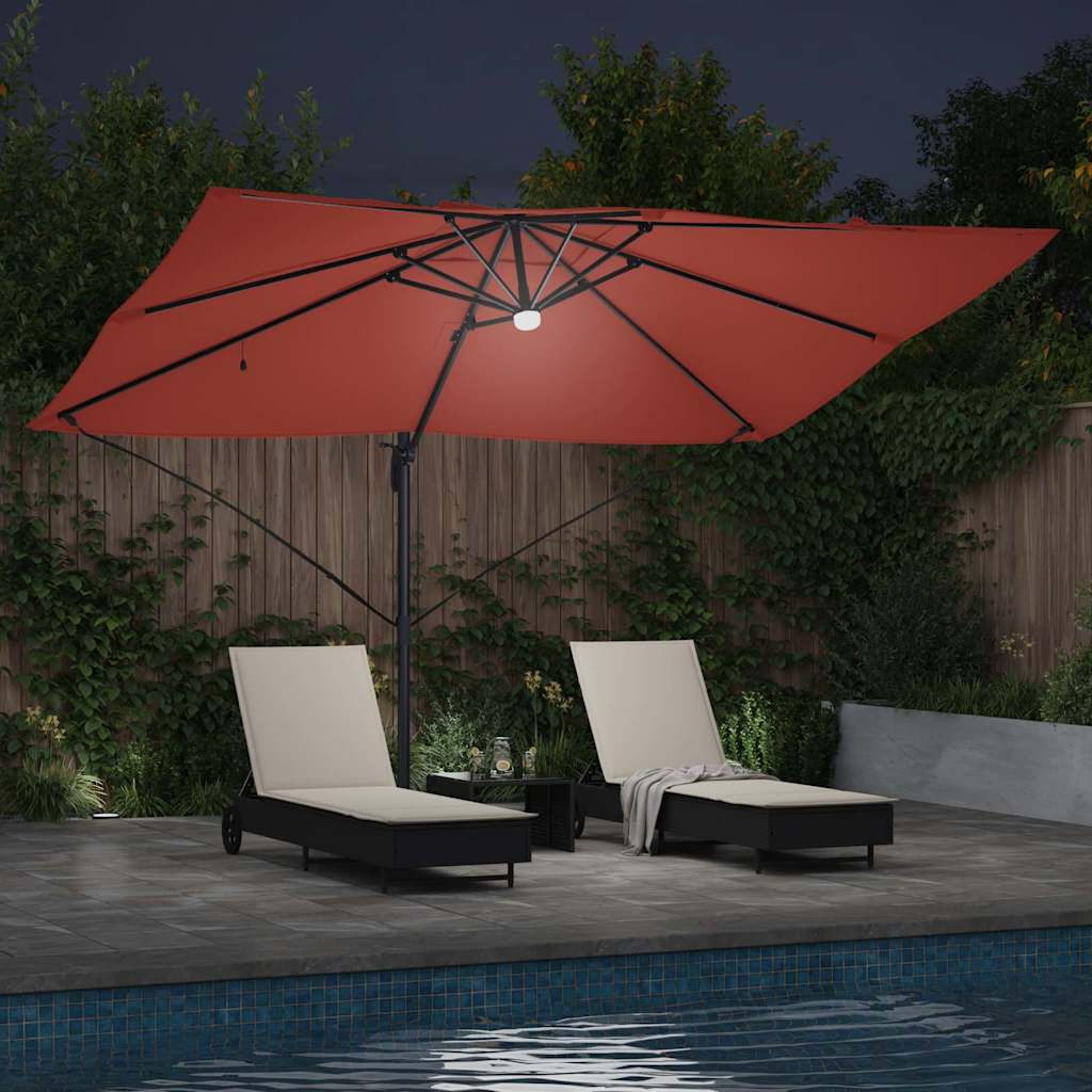 Ombrellone Terracotta 351 x 250 x 253 cm Poliestere e Alluminio
