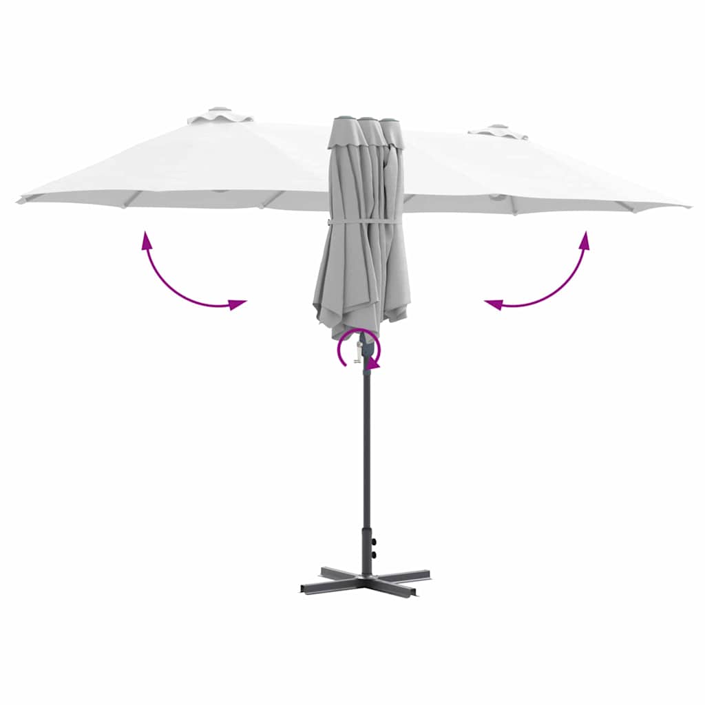 Ombrello da giardino 370 x 197 x 239 cm Poliestere e Alluminio