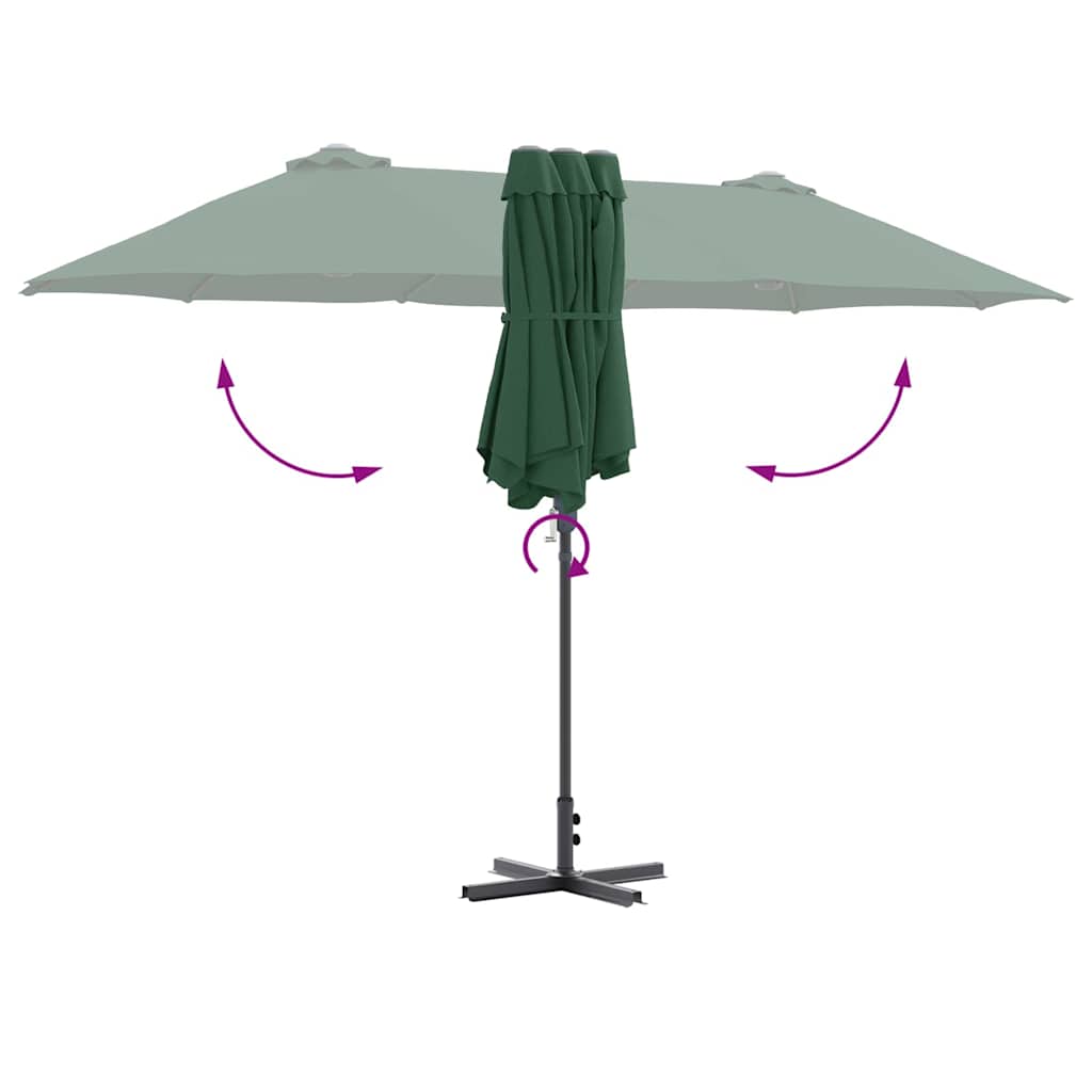 Ombrello da giardino 370 x 197 x 239 cm Poliestere e Alluminio