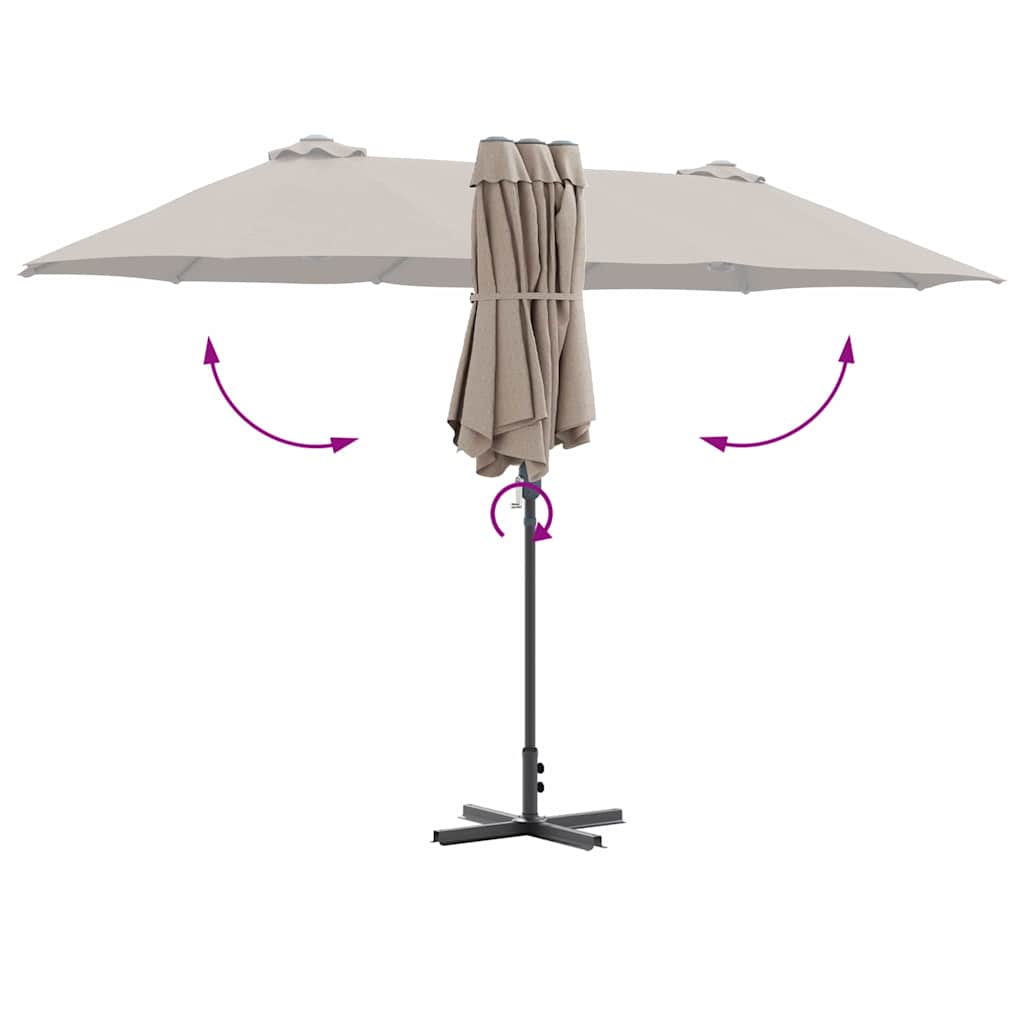 Ombrello da giardino 370 x 197 x 239 cm Poliestere e Alluminio