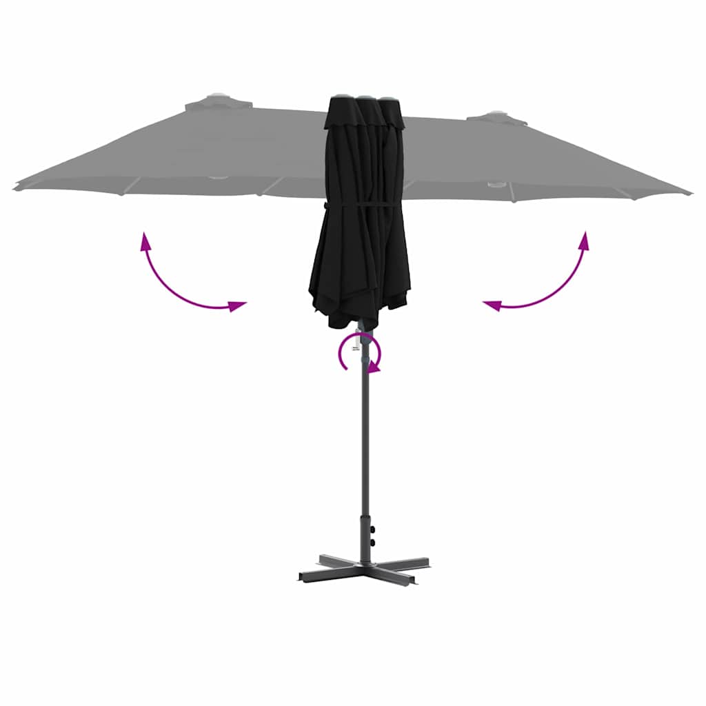 Ombrello da giardino 370 x 197 x 239 cm Poliestere e Alluminio