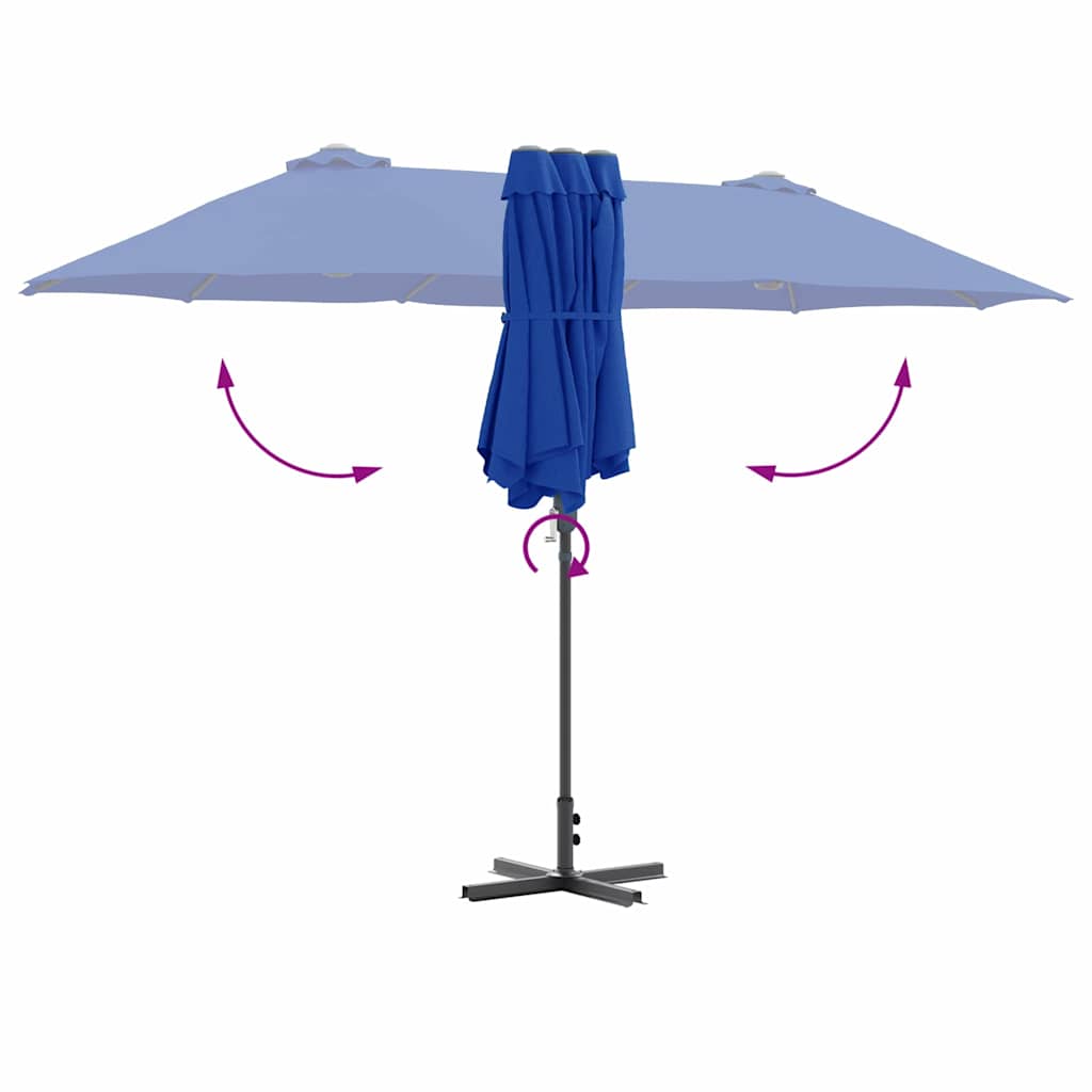 Ombrello da giardino 370 x 197 x 239 cm Poliestere e Alluminio