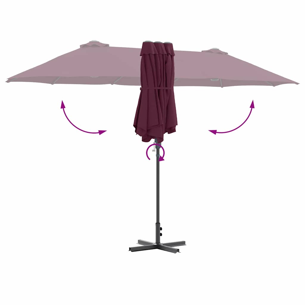 Ombrello da giardino 370 x 197 x 239 cm Poliestere e Alluminio