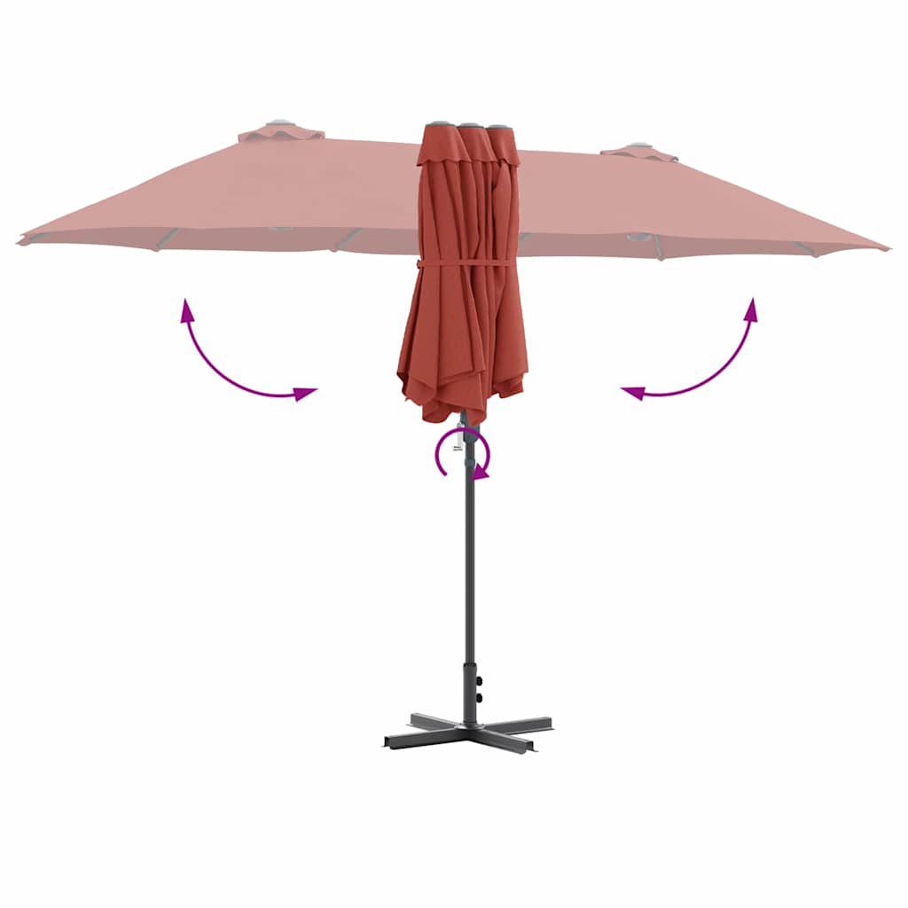 Ombrello da giardino 370 x 197 x 239 cm Poliestere e Alluminio