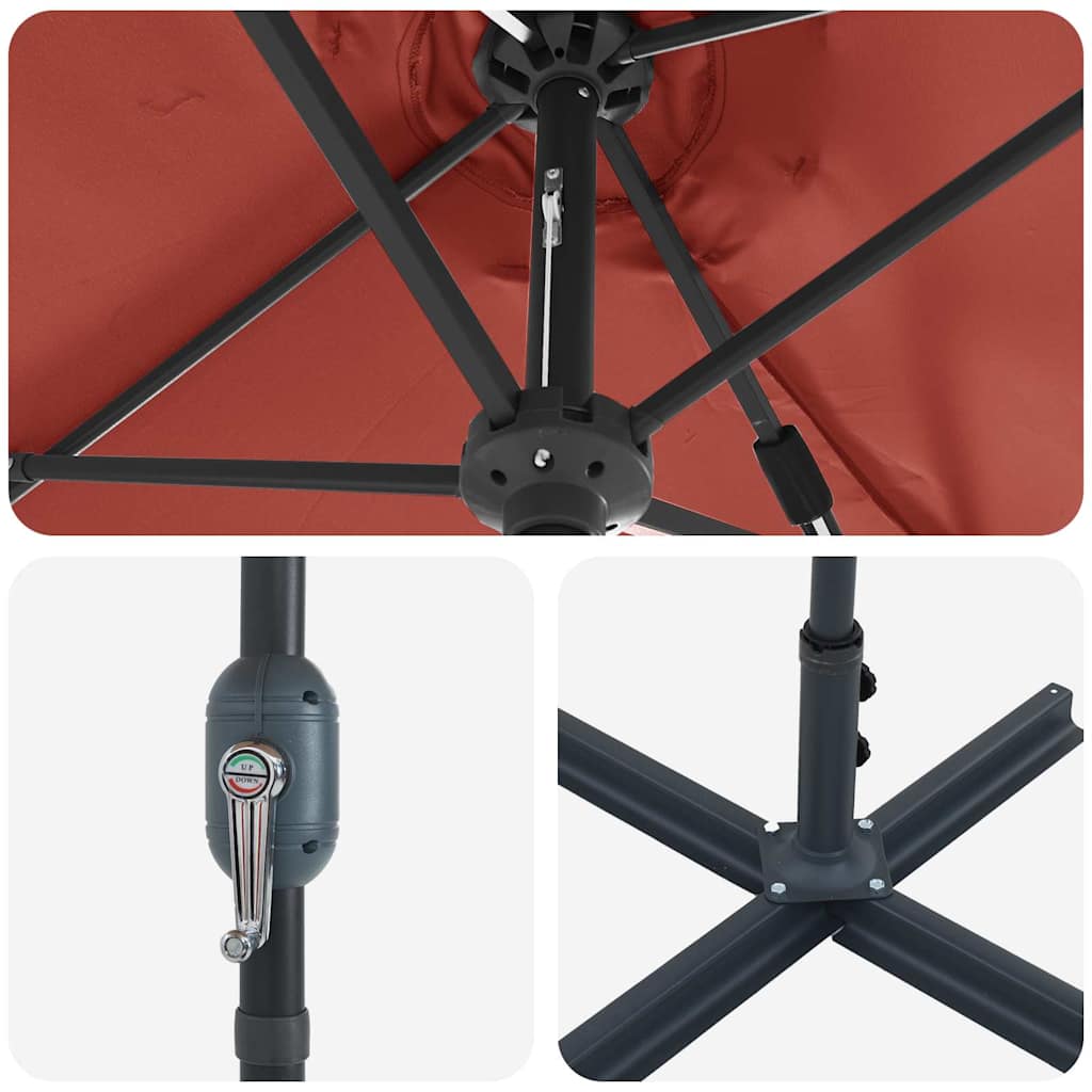 Ombrello da giardino 370 x 197 x 239 cm Poliestere e Alluminio