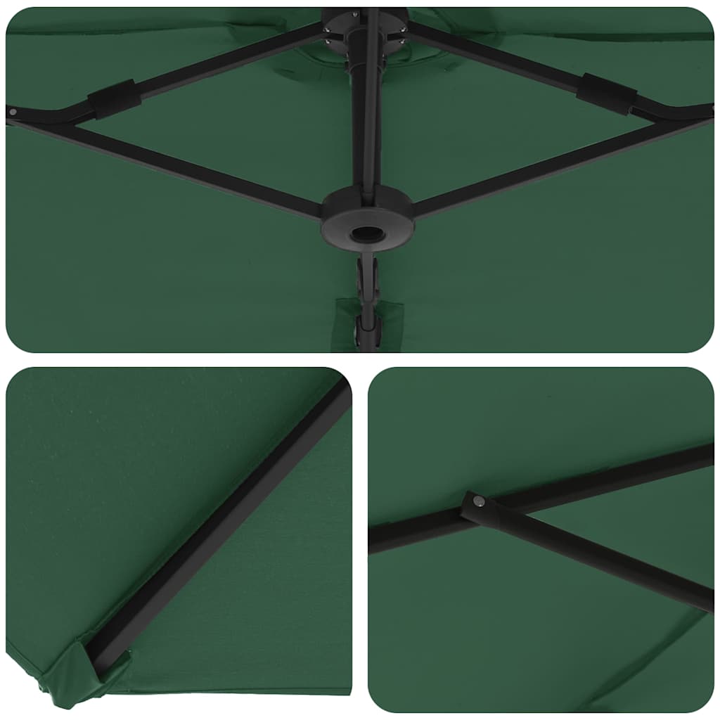 Ombrellone Verde 372 x 198 x 243 cm Poliestere e Alluminio