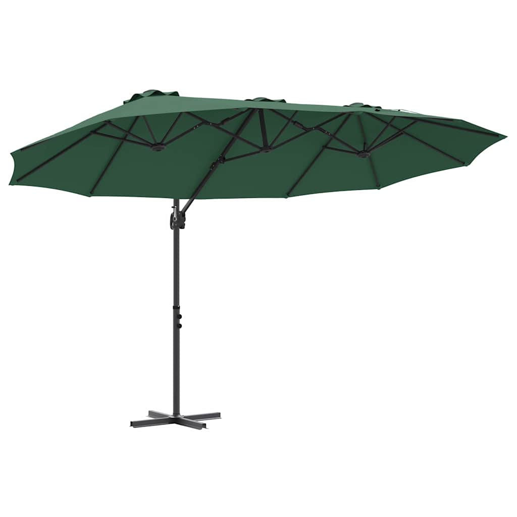 Ombrellone Verde 372 x 198 x 243 cm Poliestere e Alluminio