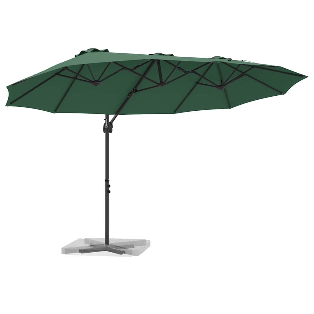 Ombrellone Verde 372 x 198 x 243 cm Poliestere e Alluminio