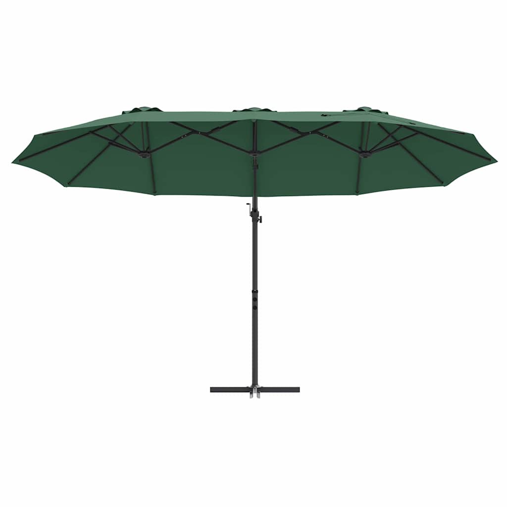 Ombrellone Verde 372 x 198 x 243 cm Poliestere e Alluminio
