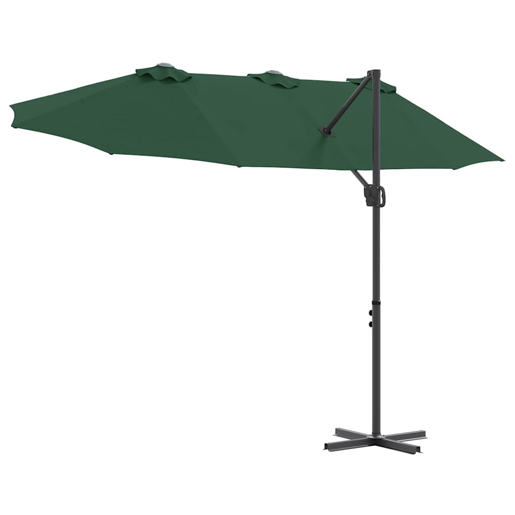 Ombrellone Verde 372 x 198 x 243 cm Poliestere e Alluminio