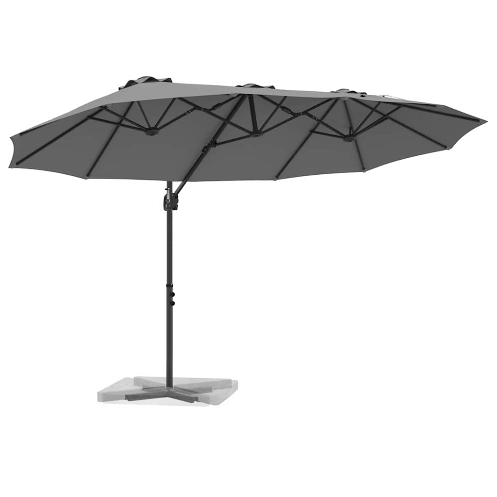 Ombrellone Antracite 372 x 198 x 243 cm Poliestere e Alluminio