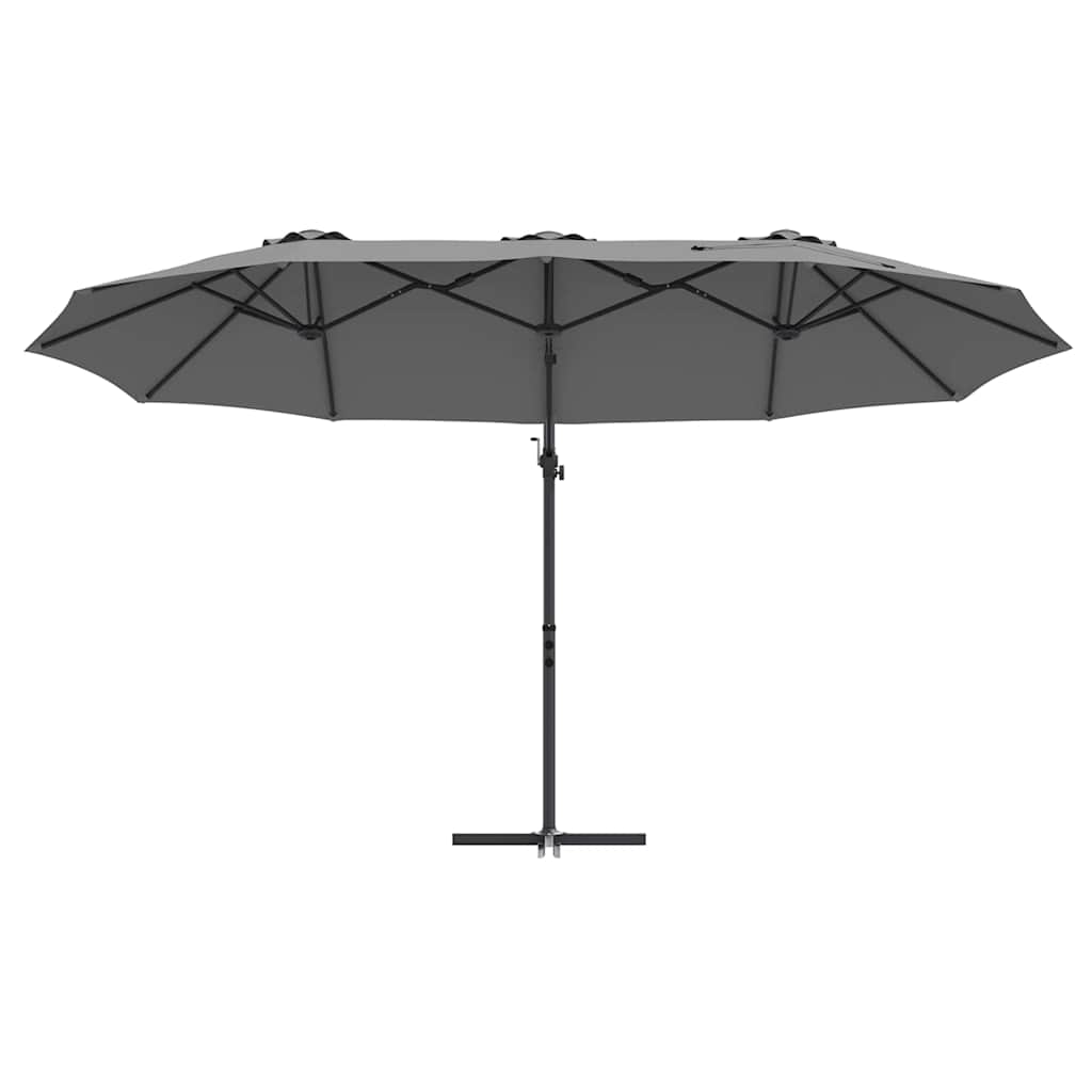 Ombrellone Antracite 372 x 198 x 243 cm Poliestere e Alluminio