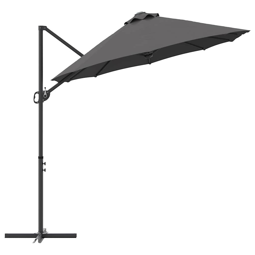Ombrellone Antracite 372 x 198 x 243 cm Poliestere e Alluminio