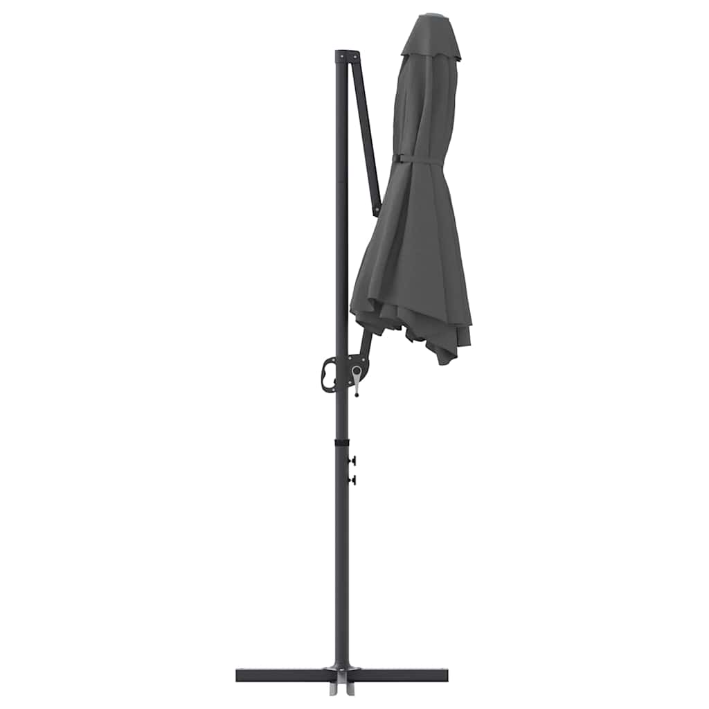 Ombrellone Antracite 372 x 198 x 243 cm Poliestere e Alluminio
