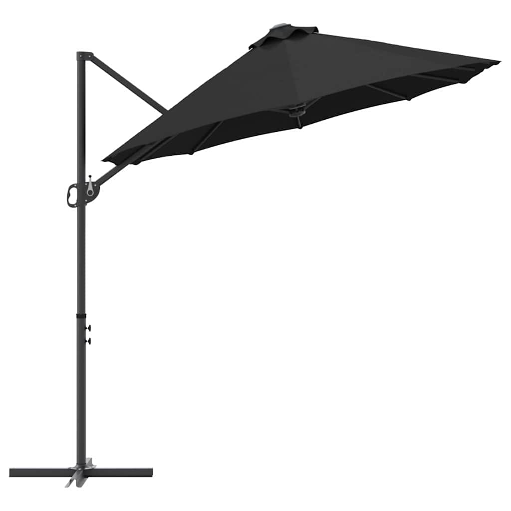 Ombrellone Nero 372 x 198 x 243 cm Poliestere e Alluminio