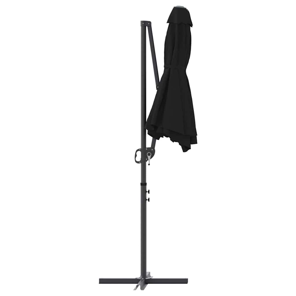 Ombrellone Nero 372 x 198 x 243 cm Poliestere e Alluminio