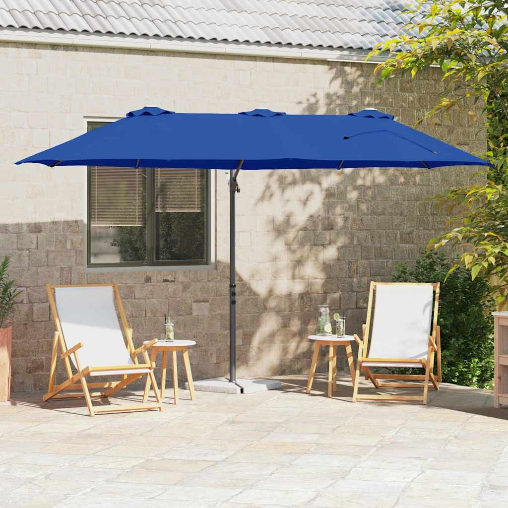 Ombrellone 372 x 198 x 243 cm Poliestere e Alluminio Azzurro
