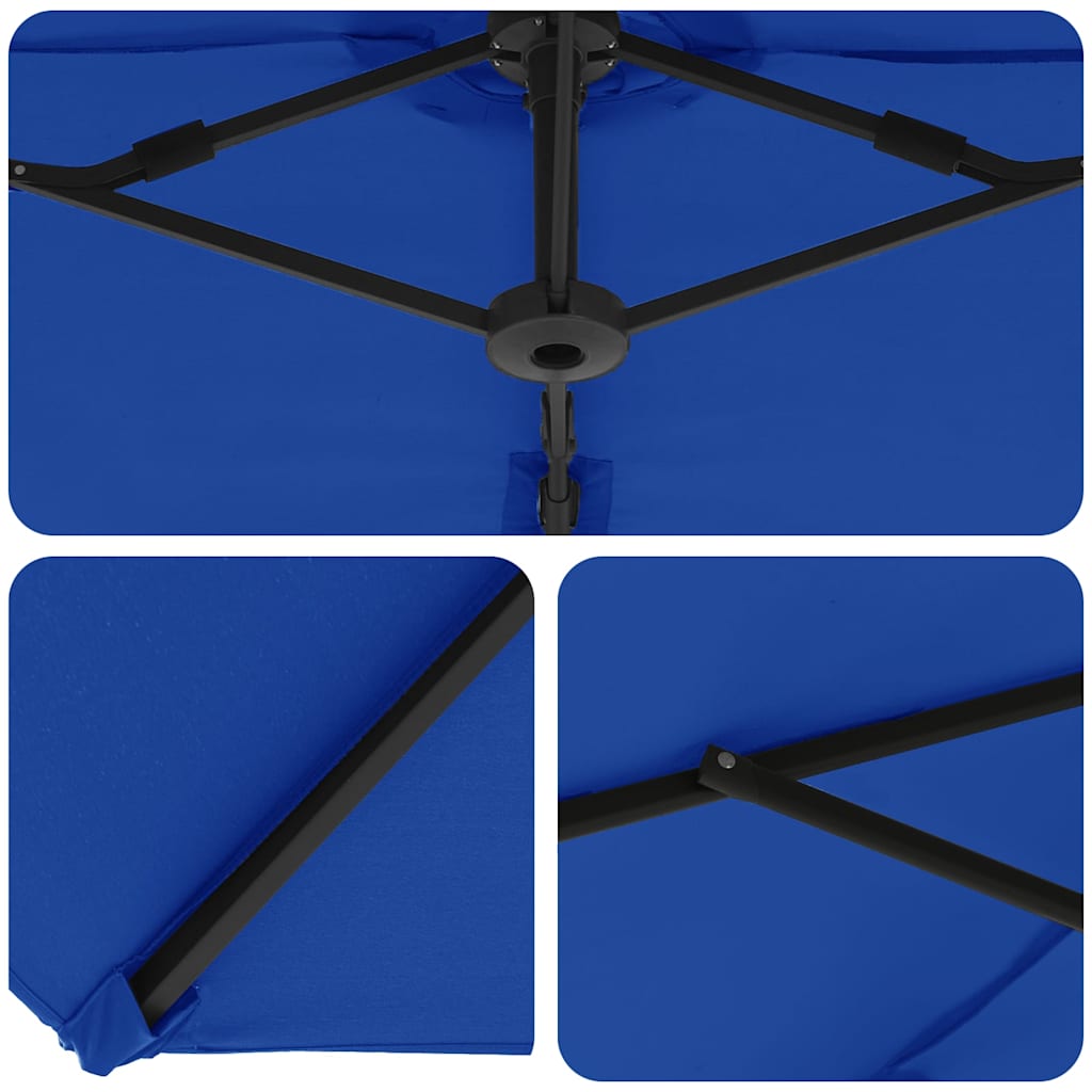 Ombrellone 372 x 198 x 243 cm Poliestere e Alluminio Azzurro
