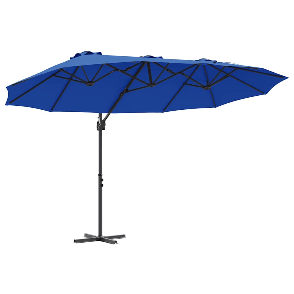 Ombrellone 372 x 198 x 243 cm Poliestere e Alluminio Azzurro