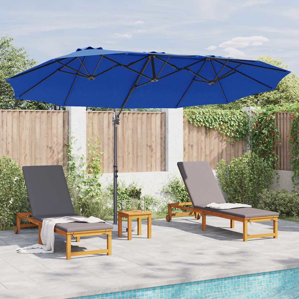 Ombrellone 372 x 198 x 243 cm Poliestere e Alluminio Azzurro
