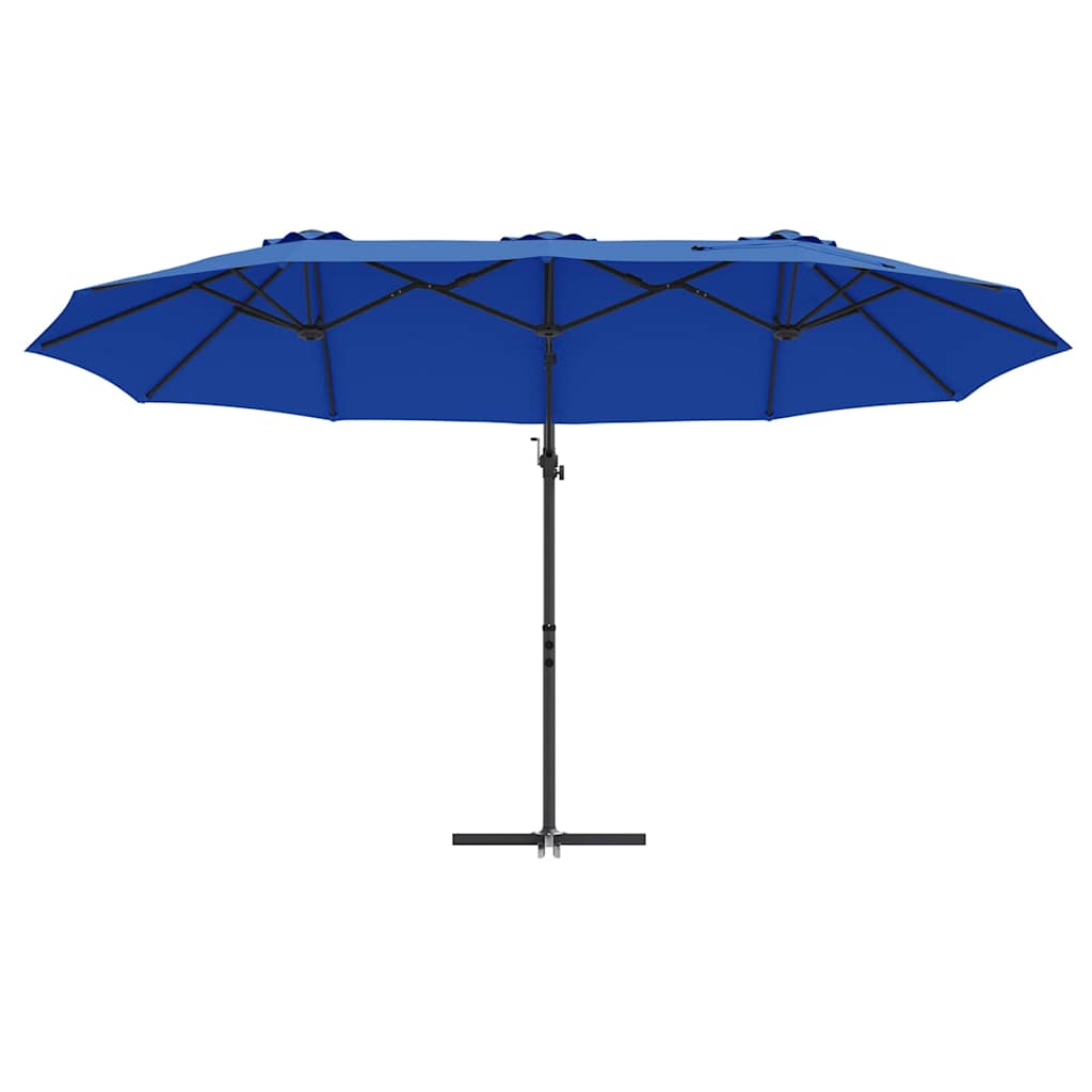 Ombrellone 372 x 198 x 243 cm Poliestere e Alluminio Azzurro