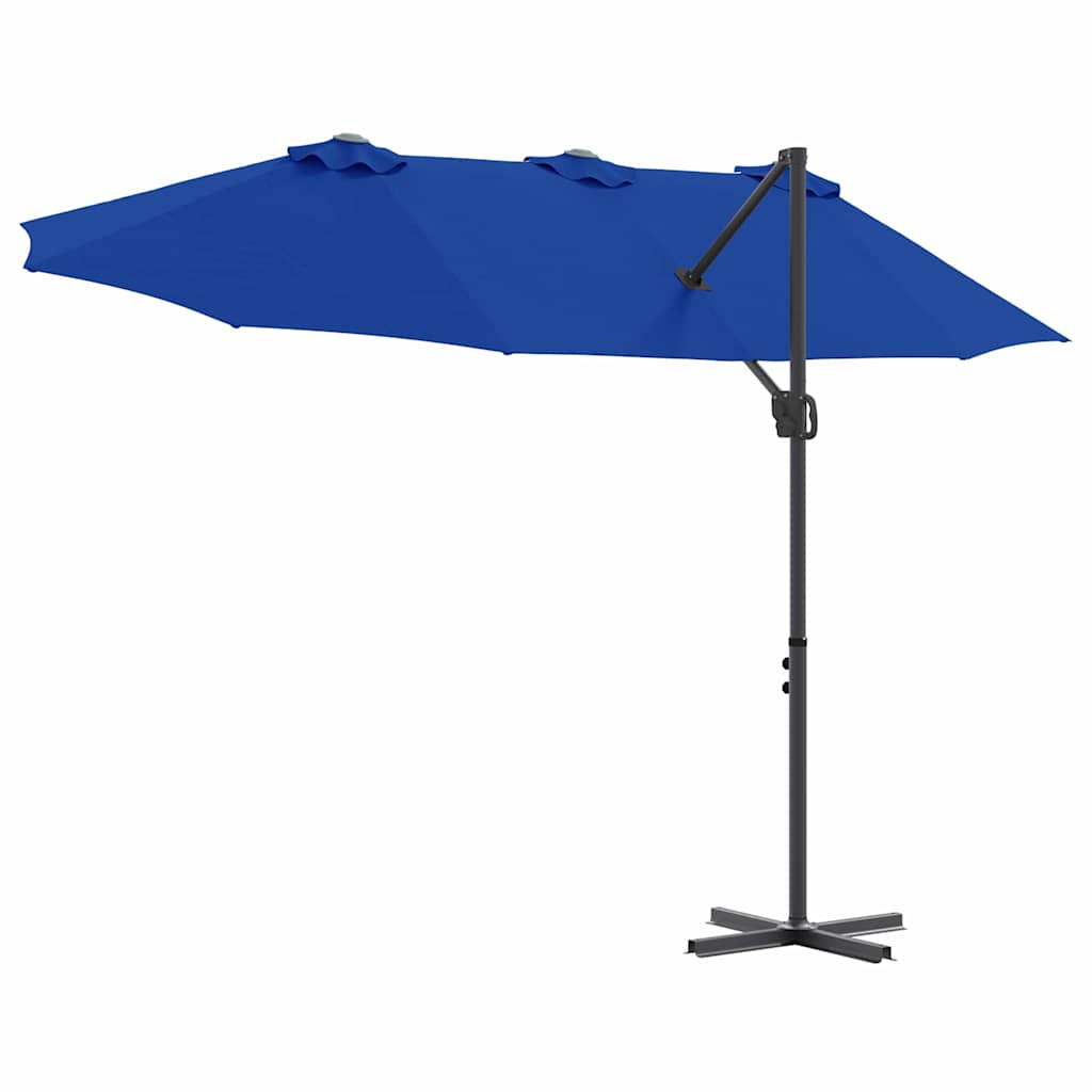 Ombrellone 372 x 198 x 243 cm Poliestere e Alluminio Azzurro