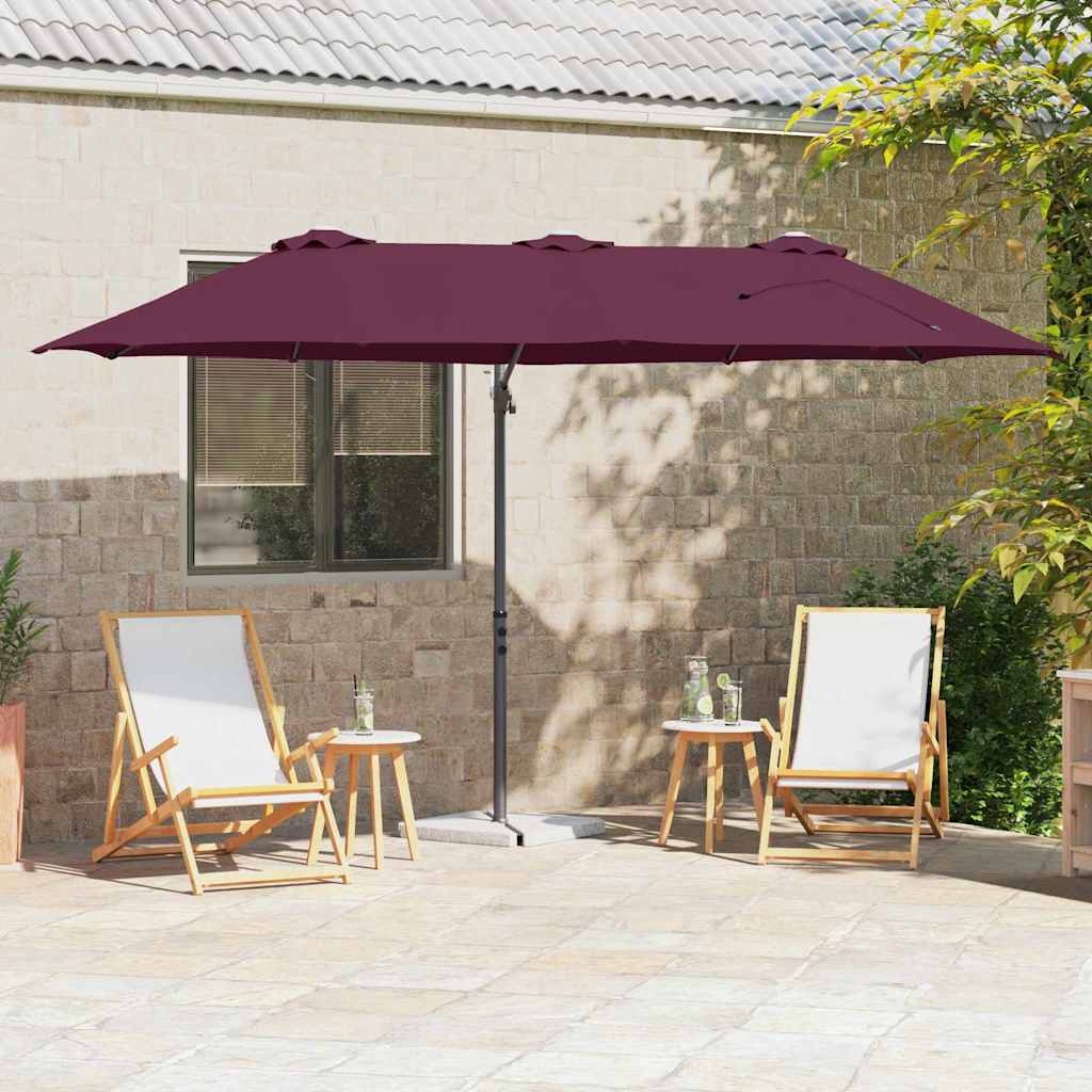 Ombrellone Rosso Bordeaux 372 x 198 x 243 cm