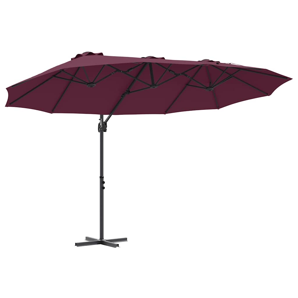 Ombrellone Rosso Bordeaux 372 x 198 x 243 cm