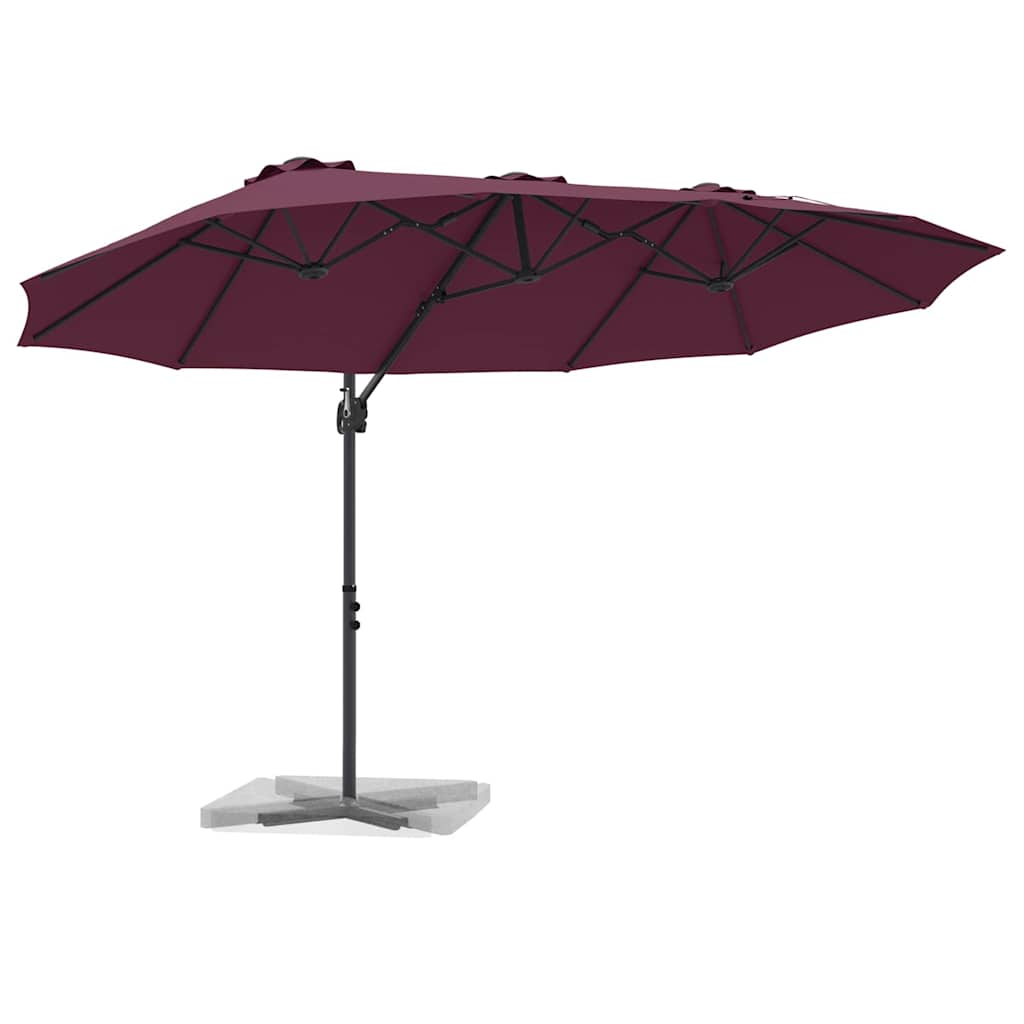 Ombrellone Rosso Bordeaux 372 x 198 x 243 cm